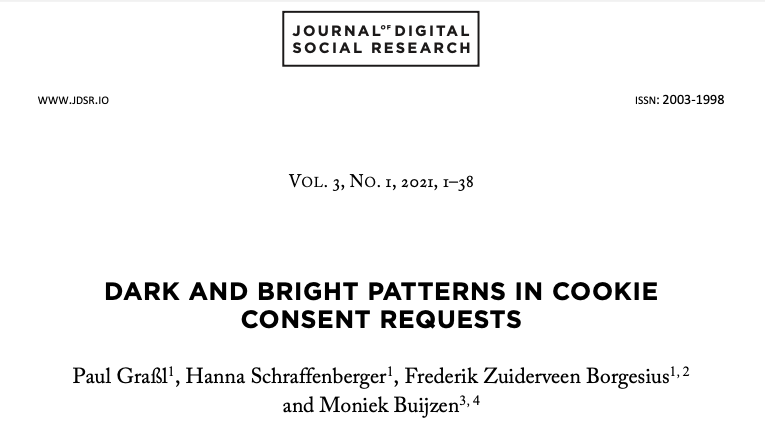 project image of Dark and bright patterns in cookie consent requests